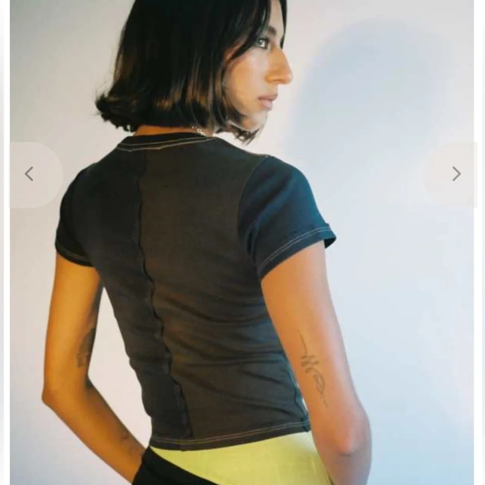 Eckhaus Latta Navy & Brown Lapped Baby T-Shirt - Picture 2 of 7